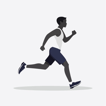 Coureur en mouvement stylis&eacute;, silhouette sportive minimaliste, illustration de course
