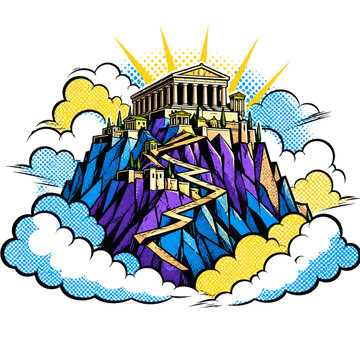 mount of olympus illustration vector