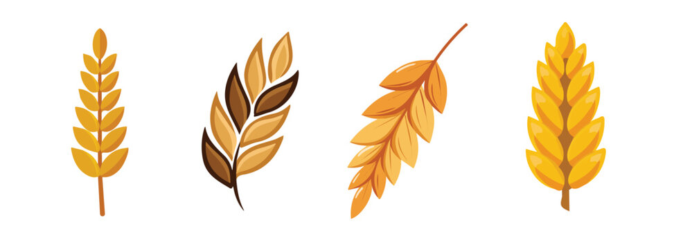 Collection of Realistic barley seed illustrations set, Clean vector set ideal for packaging, label, and product design, Vector illustration of vector design, A Realistic simple illustration