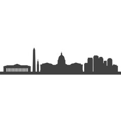 Obraz premium Cityscape Silhouette Against White Background Architectural Outline