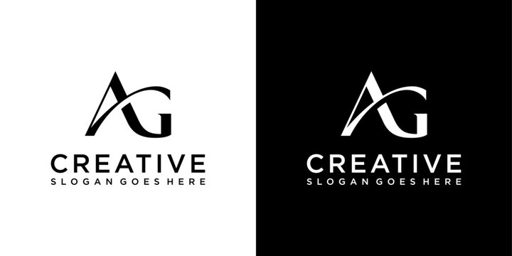 AG or GA initial letter logo design vector