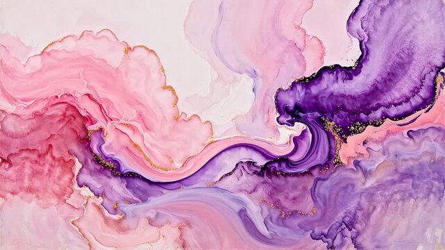 Abstract fluid art with pink and purple hues