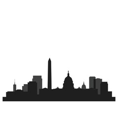 Obraz premium City Skyline Silhouette Against White Background urban
