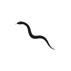 Naklejka premium Snake Silhouette Against White Background Minimalist Graphic Design