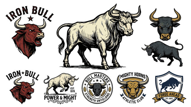 Powerful Bull Illustrations: Strength, Power, and Athleticism