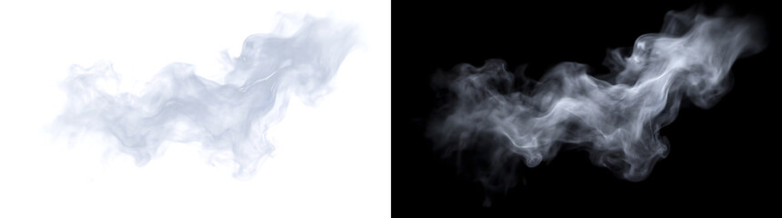 Diagonal smoke drift pattern flowing upward with delicate wispy tendrils through darkness for atmospheric background designs in PNG, Transparent and Black Background Versions for creative visual use © Crafter