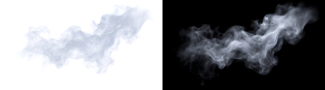Diagonal smoke drift pattern flowing upward with delicate wispy tendrils through darkness for atmospheric background designs in PNG, Transparent and Black Background Versions for creative visual use