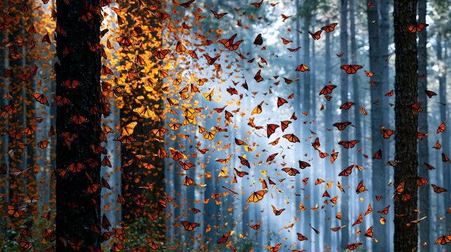 Orange Horizon: Millions of Migrating Monarch Butterflies in the Sunlit Oyamel Forests of Michoac&aacute;n