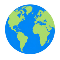 Fototapeta premium Flat World Globe Illustration Showing the Atlantic Hemisphere
