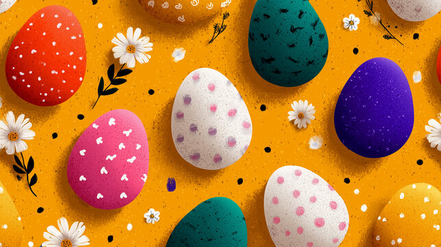 easter eggs seamless pattern
