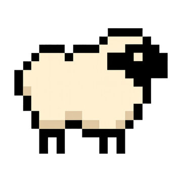 PNG Pixelated sheep digital art.