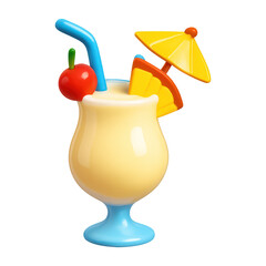 Obraz premium PNG Tropical drink with fruit garnish.