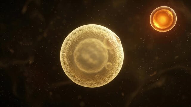 Yeast cell secreting a protein droplet, precision fermentation