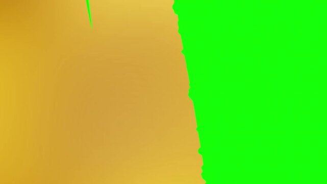 Elegant gold paper transition effect on green screen
