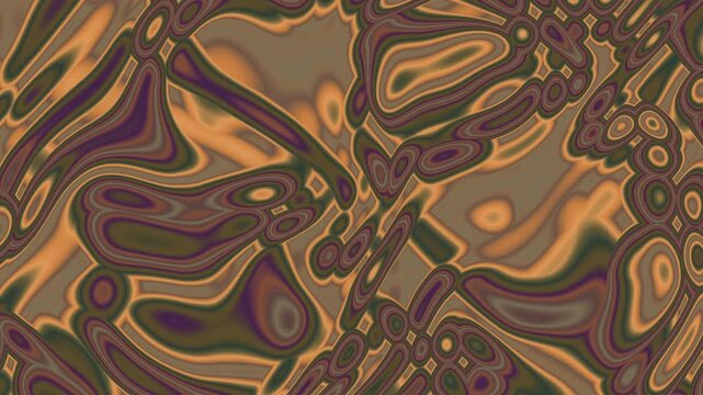 Multicolor Abstract Background With Earthy Bronze Olive And Violet Organic Marble Distortion Loop