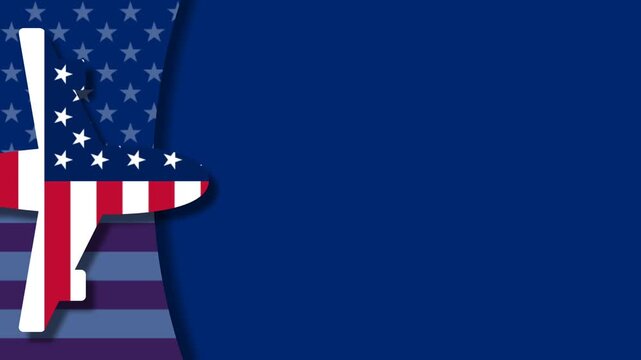 National Aviation Day Celebration American Flag Airplane Design Background.