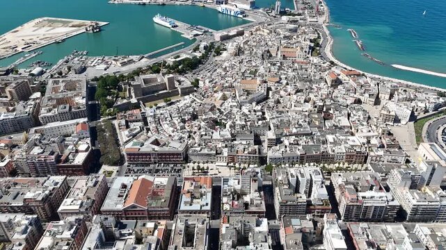 aerial view of the Metropolitan City of Bari, Apulia region of Italy