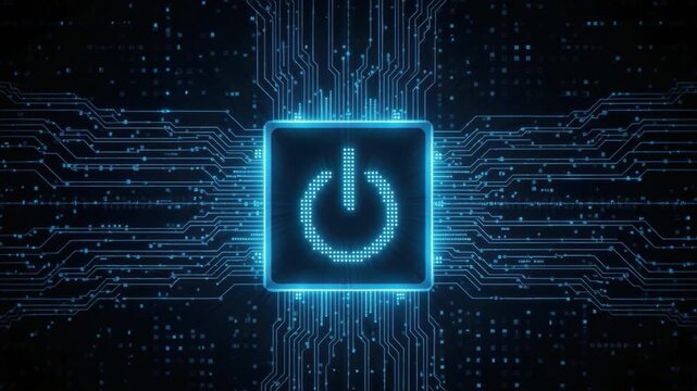 Blue glowing digital fingerprint security authentication