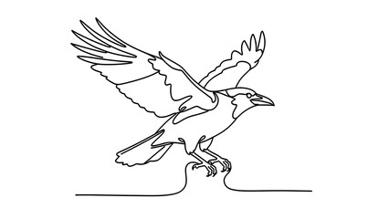 Obraz premium Minimalist bird drawing on white background.