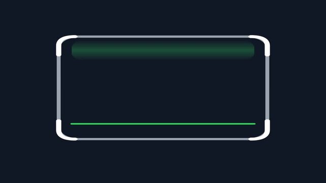 Futuristic Digital Interface Frame with Green Glow Lines on Dark Background for Tech and Gaming HUD Design