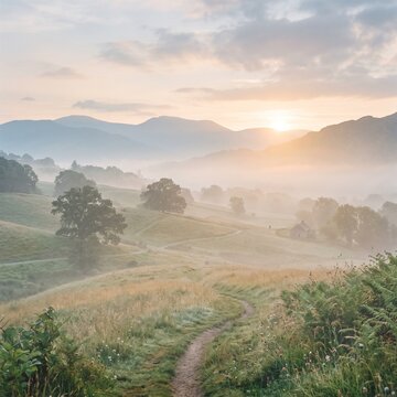 Soft morning haze overlay with subtle transparency