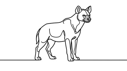 Obraz premium African wild dog illustration on white background.
