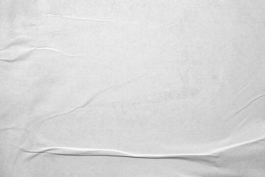 White Crumpled Glued Paper Texture Background for Poster Mockup