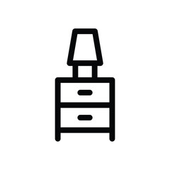 Obraz premium bedside table outline icon vector design good for web or mobile app