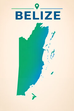 Belize Political Map with Administrative Districts Vector Illustration on Light Background