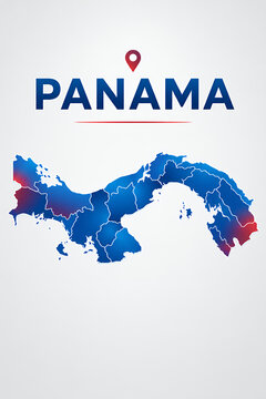 Panama Political Map with Administrative Provinces Vector Illustration