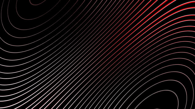 Elegant contour waves ripple across a dark canvas with vivid red highlights, creating an abstract motion background featuring smooth gradient depth and premium wallpaper appeal for modern visuals.