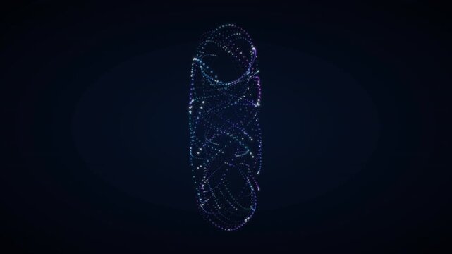 Invisible 3D Object Surface Traced by Swirling Energy Light Trails