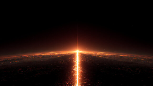 A glowing timeline stretching infinitely into the horizon, representing visionary foresight.