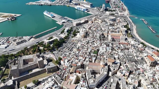 aerial view of the Metropolitan City of Bari, Apulia region of Italy