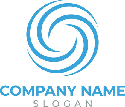 Modern abstract swirl business logo design with dynamic circular shapes, creative corporate branding template for innovative company identity