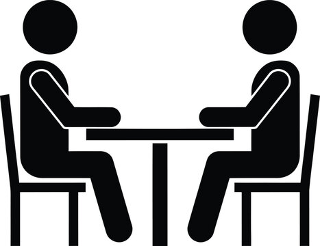 Meeting icon editable vector illustration flat design minimal symbol for business communication and collaboration eps10 premium