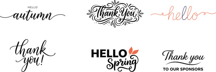 Greeting and thank you typography designs ©  Jolil24
