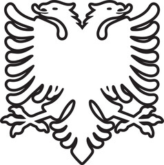 Obraz premium ALBANIA FLAG DOUBLE HEADED EAGLE SILHOUETTE