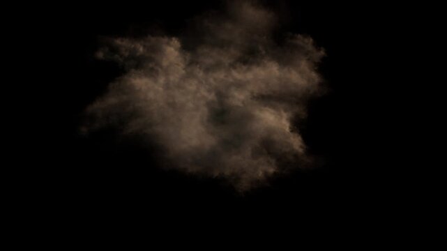Black background fireball explosion smoke special effects animation