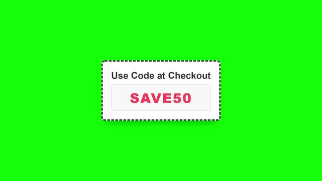 Three promotional discount coupon boxes with identical white rectangular