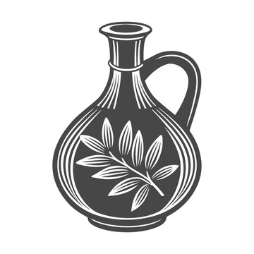 Classic Olive Oil Bottle with Branch Design