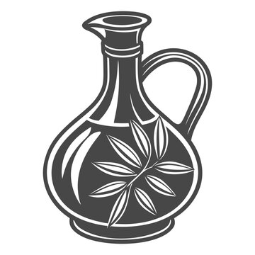 Classic Olive Oil Bottle with Branch Design