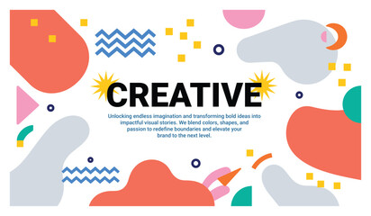 Naklejka premium Creative Abstract Shapes & Typography Poster Template