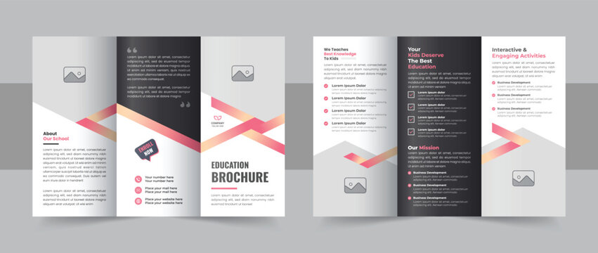 Kids back to school education and junior school admission trifold brochure