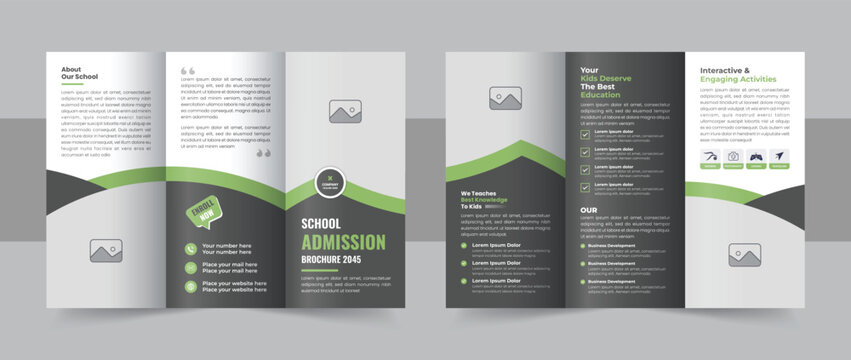 kids back to school education admission trifold brochure layout