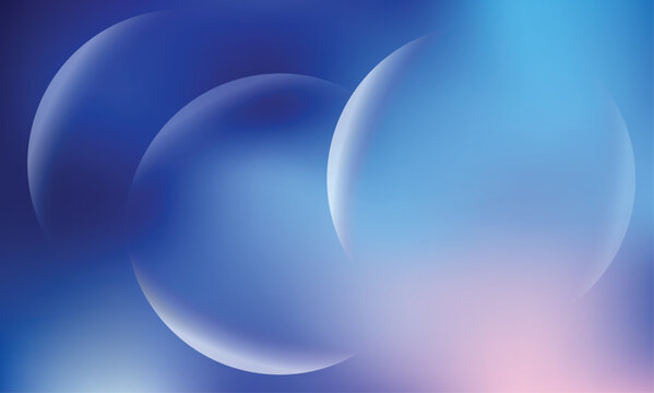 abstract vector background featuring translucent glass-like spheres with smooth blue and purple gradients, soft glow, and blurred lighting effects. modern minimalist composition created in adobe illus