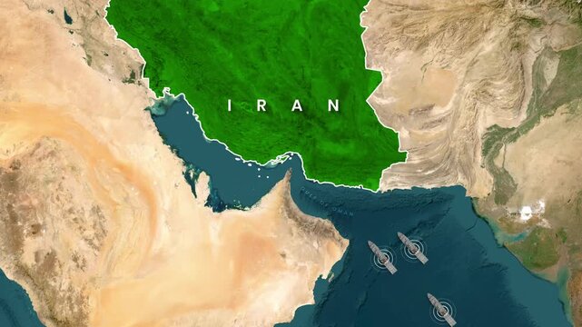 Military naval fleet sailing near Iran in the strategic Gulf footage