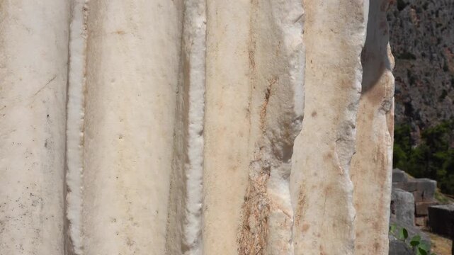 Ancient ionic order marble column in Greece