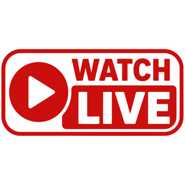 Watch Live Badge Vector for Online Video Streaming and Digital Broadcasting Platforms