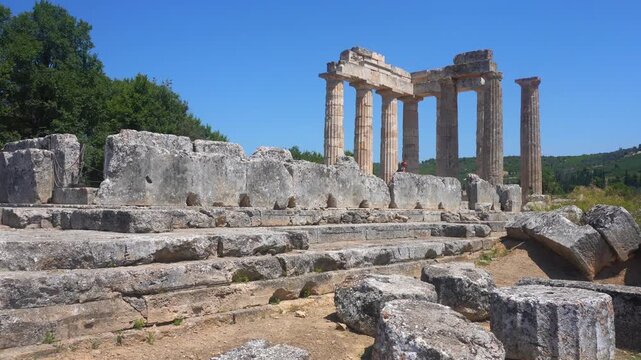 Ancient greek ruins of the Temple of Zeus in Nemea